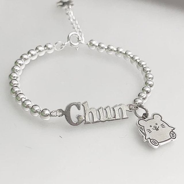 TleeSilver Lắc Tay Bi Kèm Tên 1